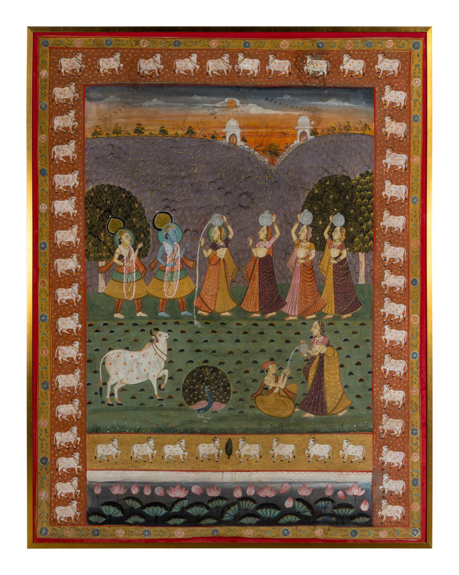 Two Indian Pichwais, Second Half of 20th Century