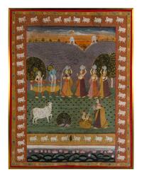 Two Indian Pichwais, Second Half of 20th Century