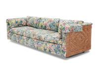 A Pair of Custom Woven Reed Three-Cushion Sofas