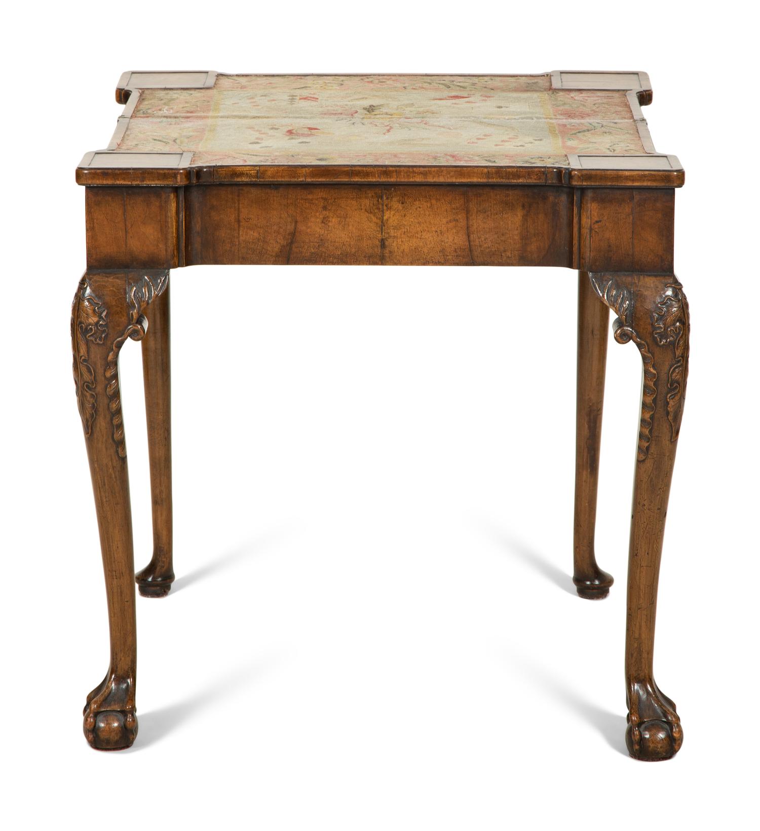 A George II Style Walnut Flip-Top Game Table