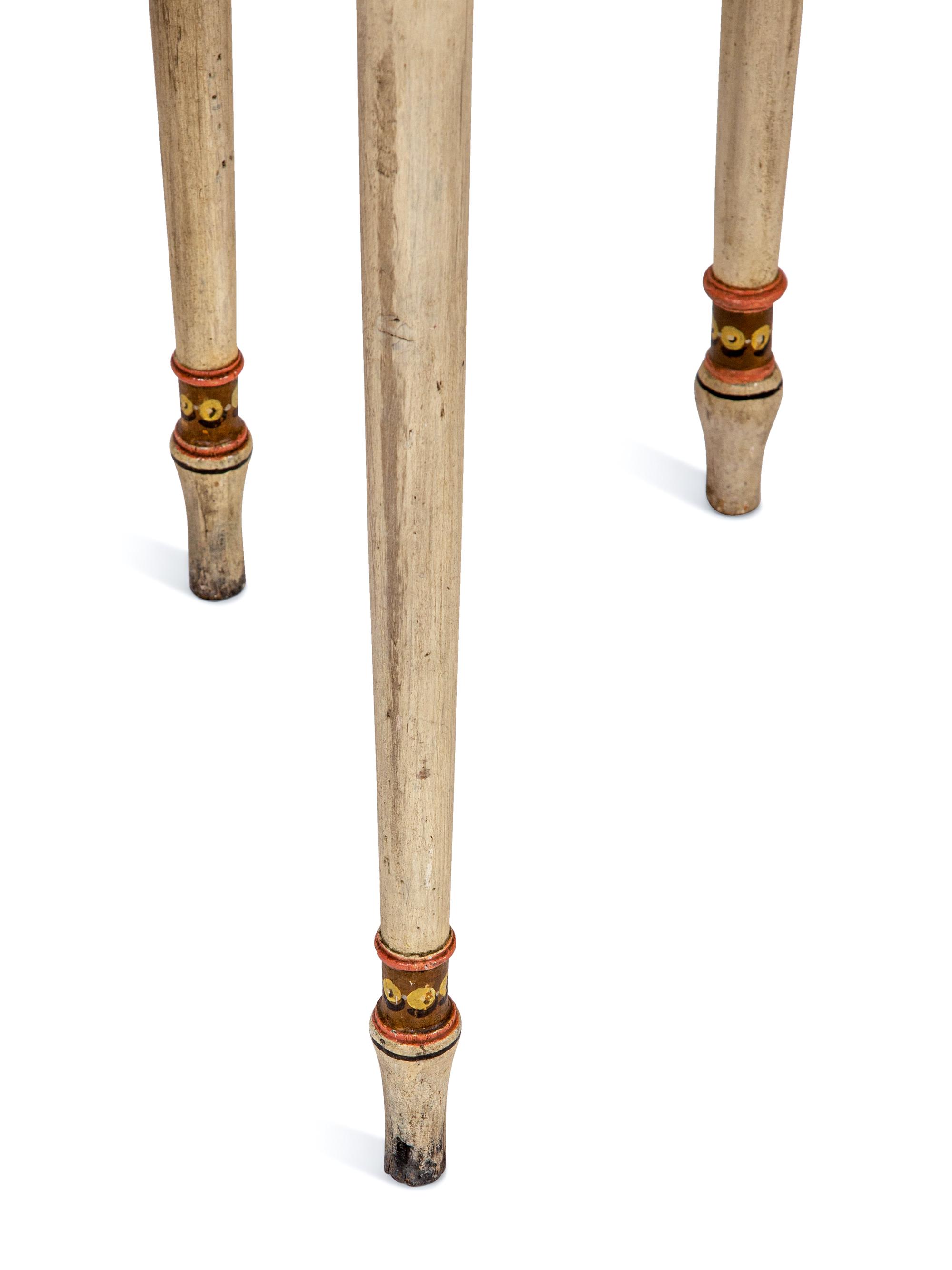 A Pair of Late George III Cream-Painted Pine Side Tables