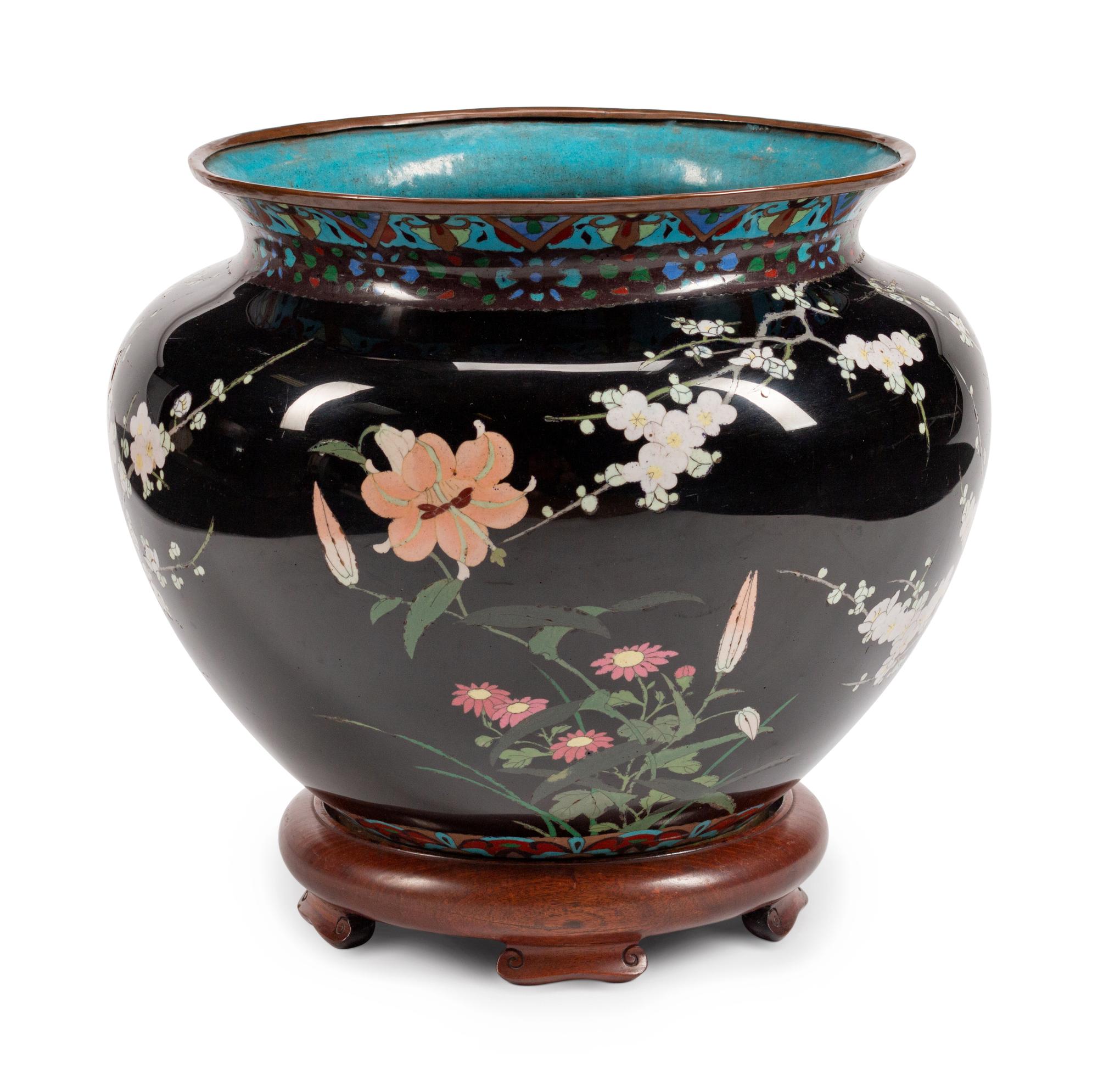 A Japanese Cloisonne Jardinière — 19TH CENTURY