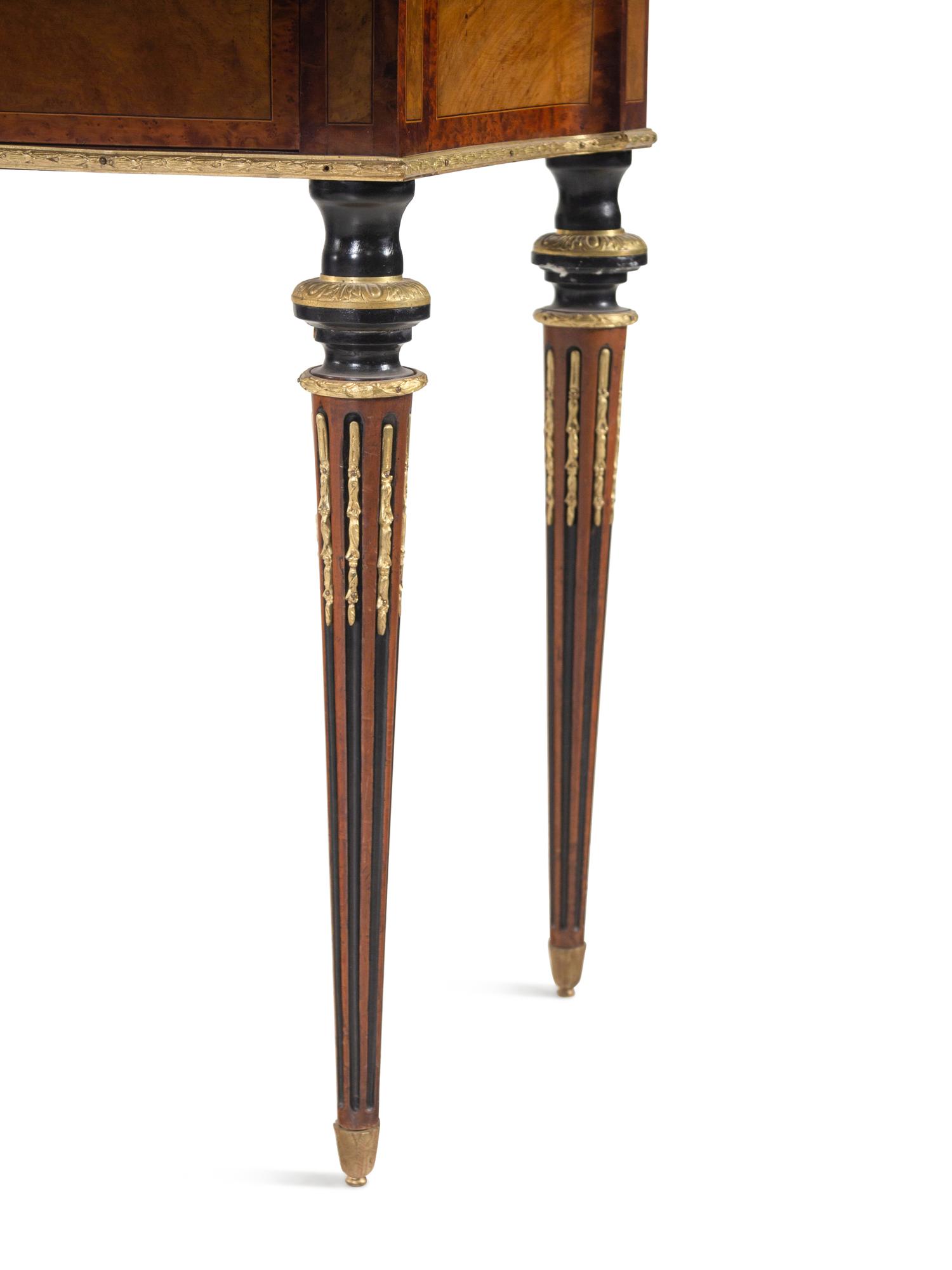 A Napoleon III Style Gilt Bronze Mounted Burlwood and Parcel Ebonized Étagère Table