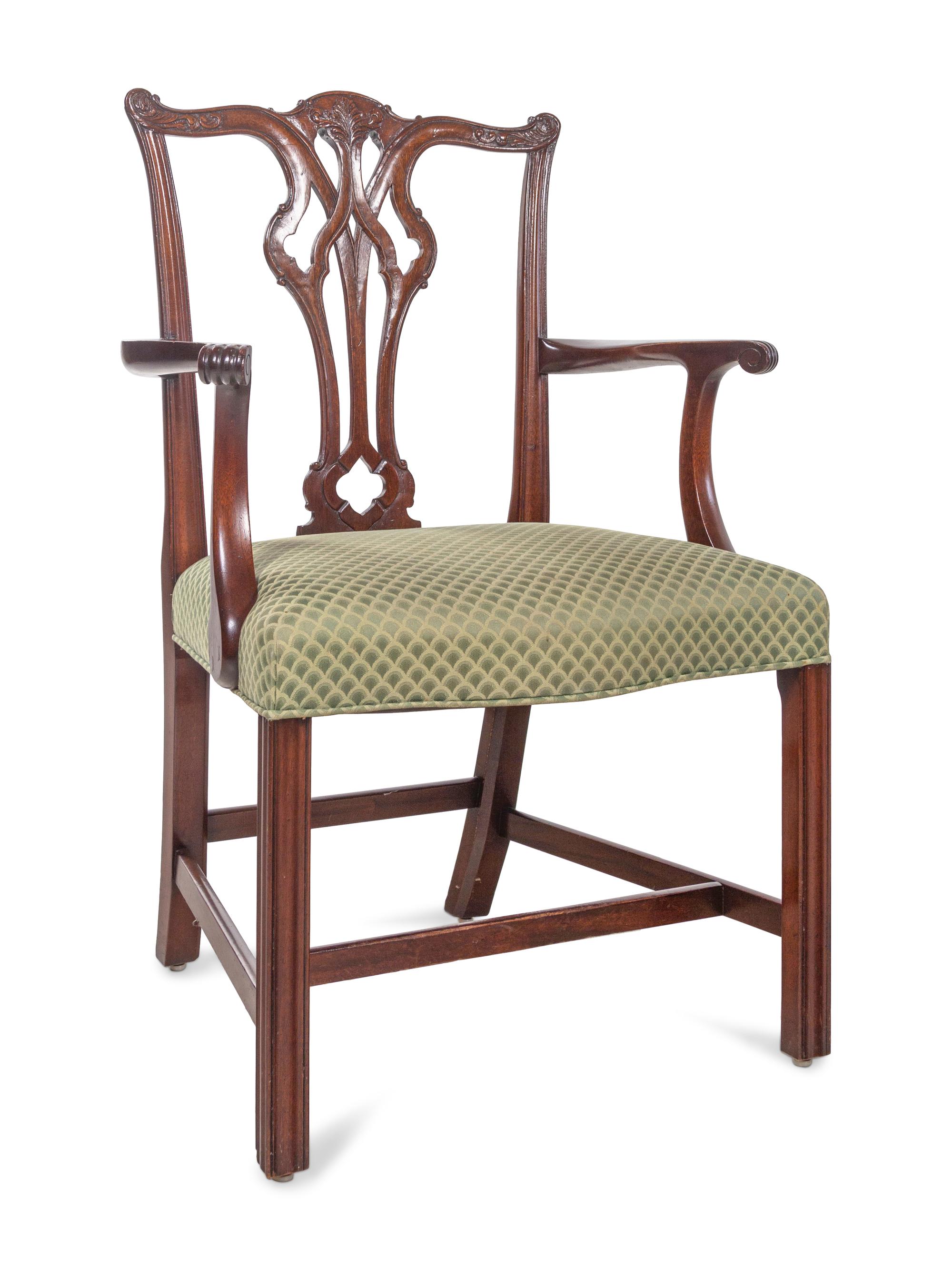 A Set of Ten George III Style Mahogany Armchairs
