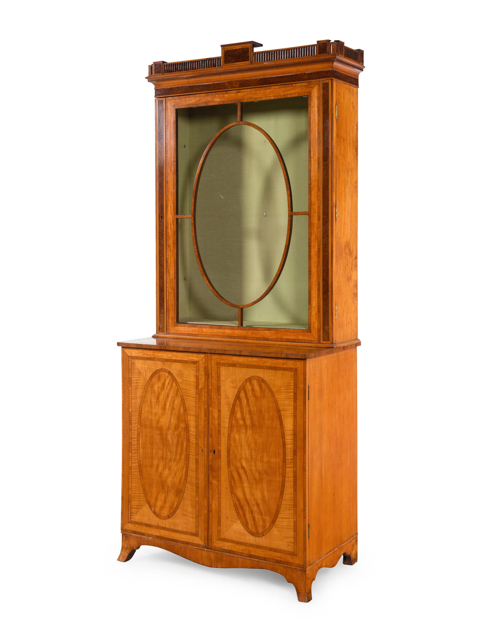 A George III Satinwood Vitrine Cabinet