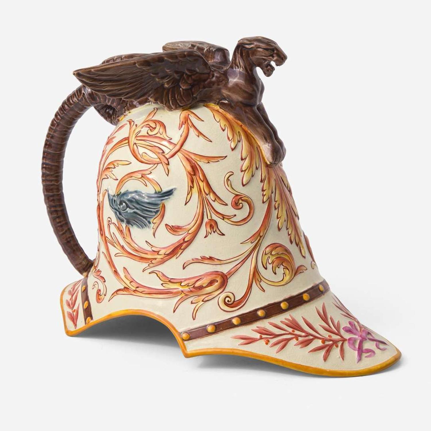 A Wedgwood Argenta Ware (Majolica) Minerva's Helmet Jug, UK, 1870s or 1880s