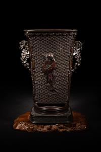 A Japanese Bronze Flower Vase