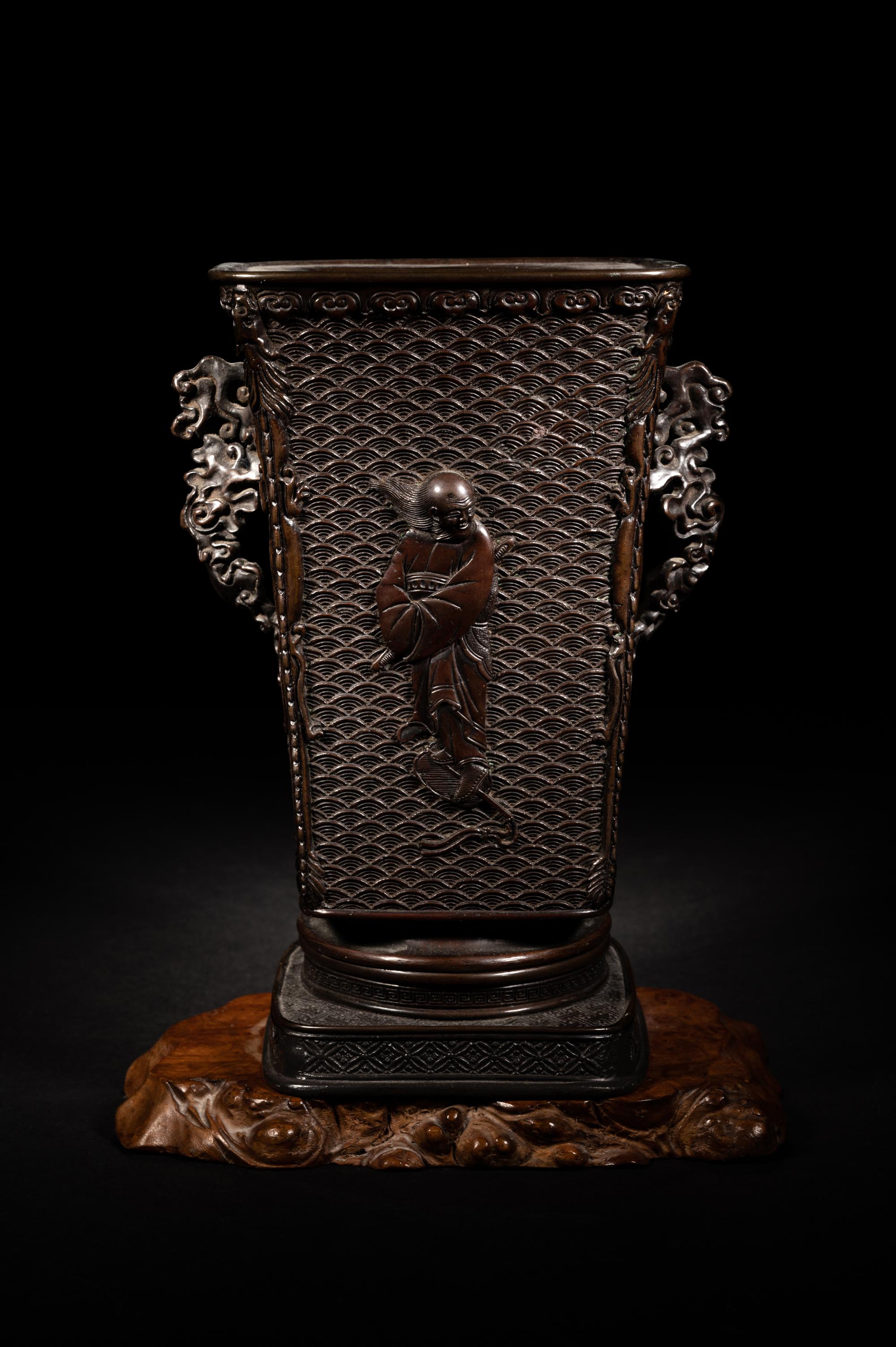 A Japanese Bronze Flower Vase