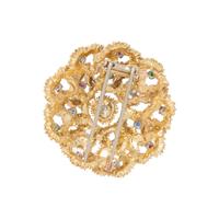 YELLOW GOLD, DIAMOND AND MULTIGEM BROOCH