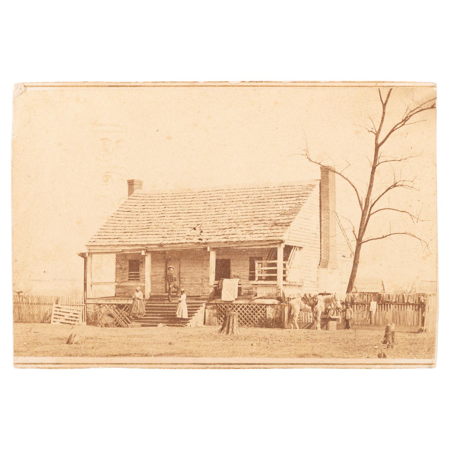 [African-Americana] Group of Photographs of African American Subjects incl. Carte de Visite of Overseer's Quarter and Domestic Workers