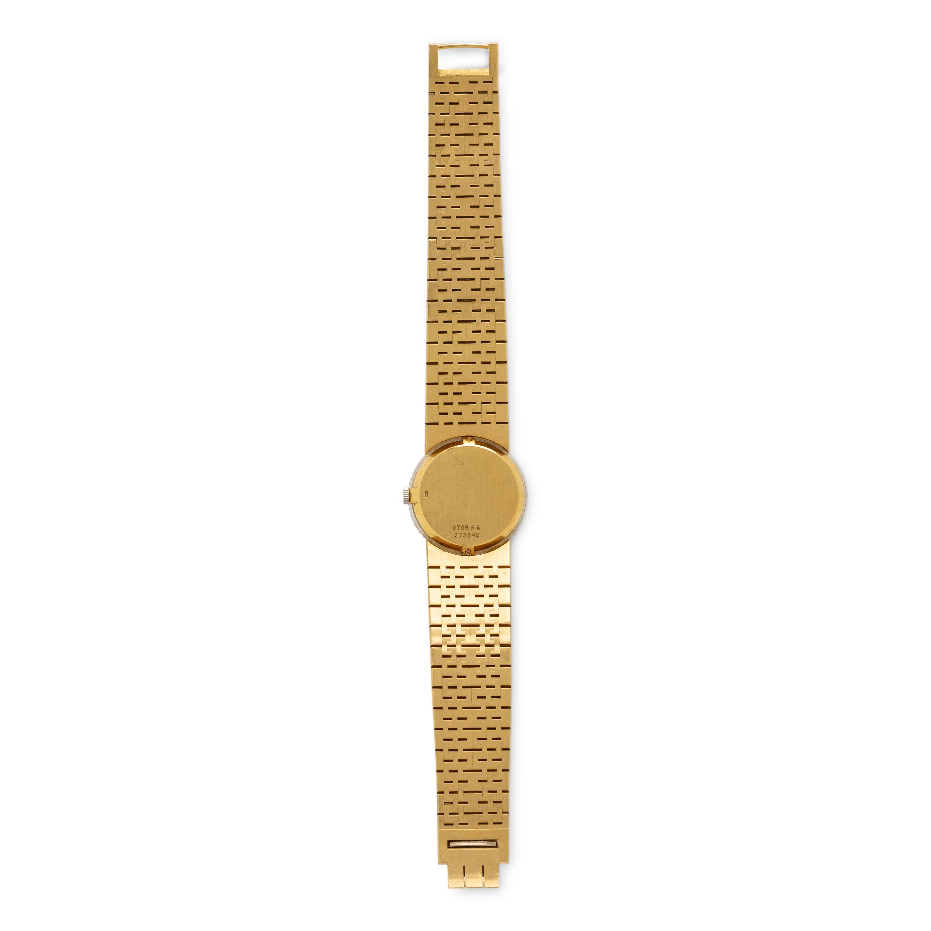 Piaget, Ref. 9706 A6, 18K Yellow Gold and Diamond Watch with Jade Dial