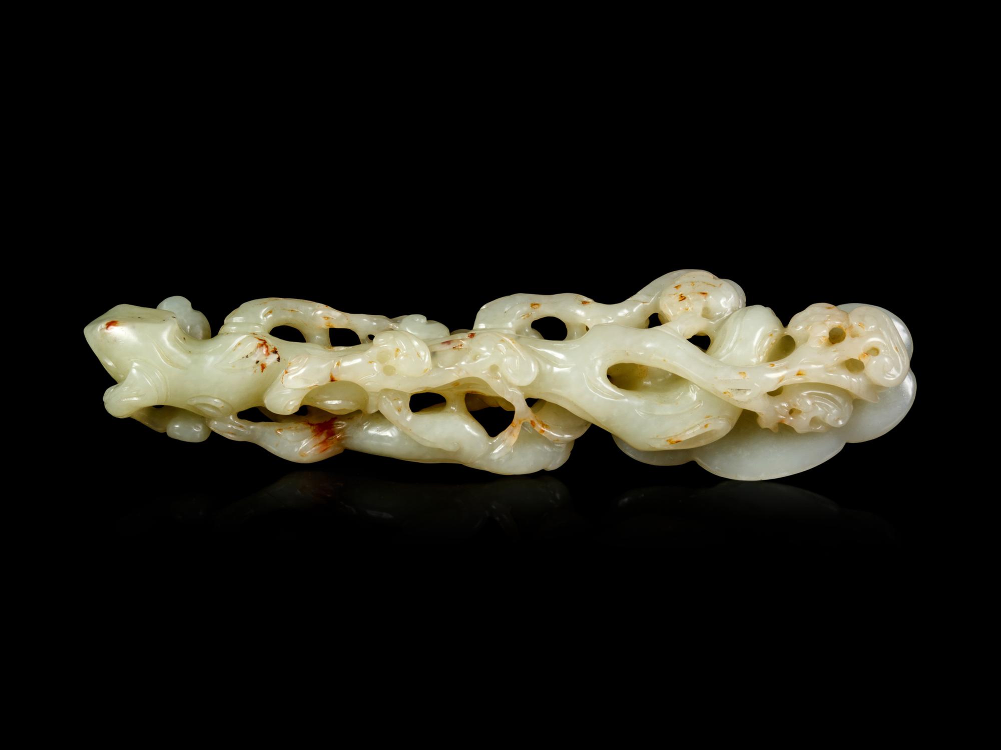 A Celadon and Yellow Lingzhi Sprig Scepter