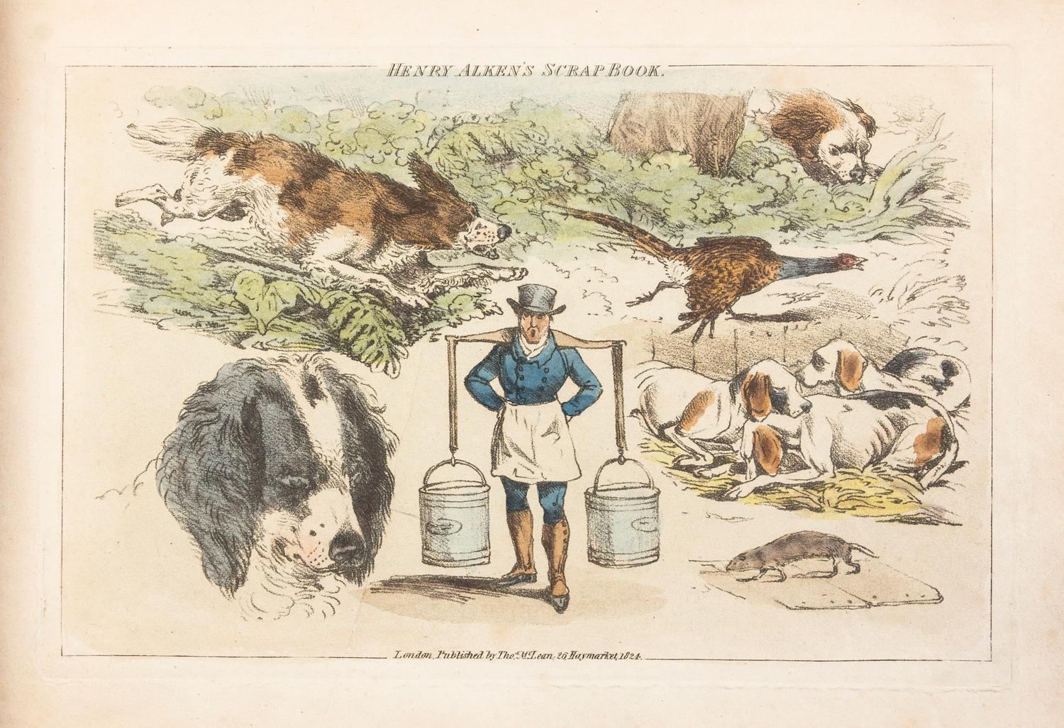 ALKEN, HENRY. Alken's New Scrap Book. London, 1824. With 20 engraved color plates.