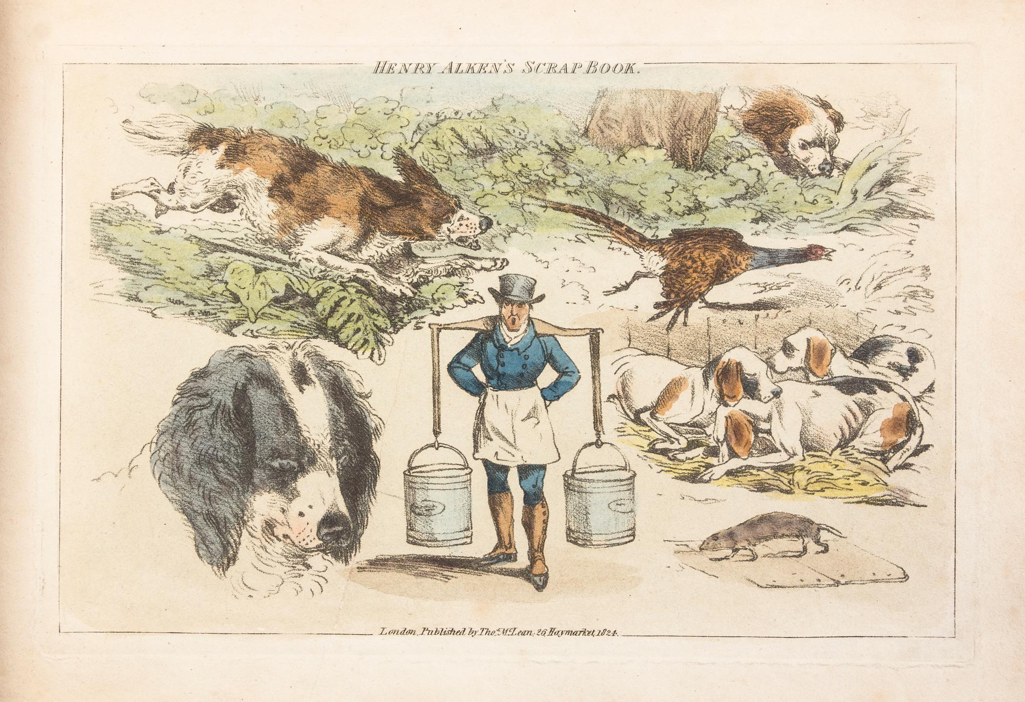 ALKEN, HENRY. Alken's New Scrap Book. London, 1824. With 20 engraved color plates.