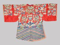 A Red Ground Kesi Woven Silk Theatrcial 'Dragon' Robe