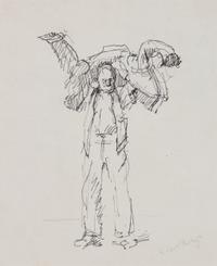 Isabel Bishop, (American, 1902-1988) — Putting on Jacket, circa 1943