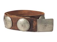 Southern Plains German Silver Concha Belt, with Rocker Engraved Decorations