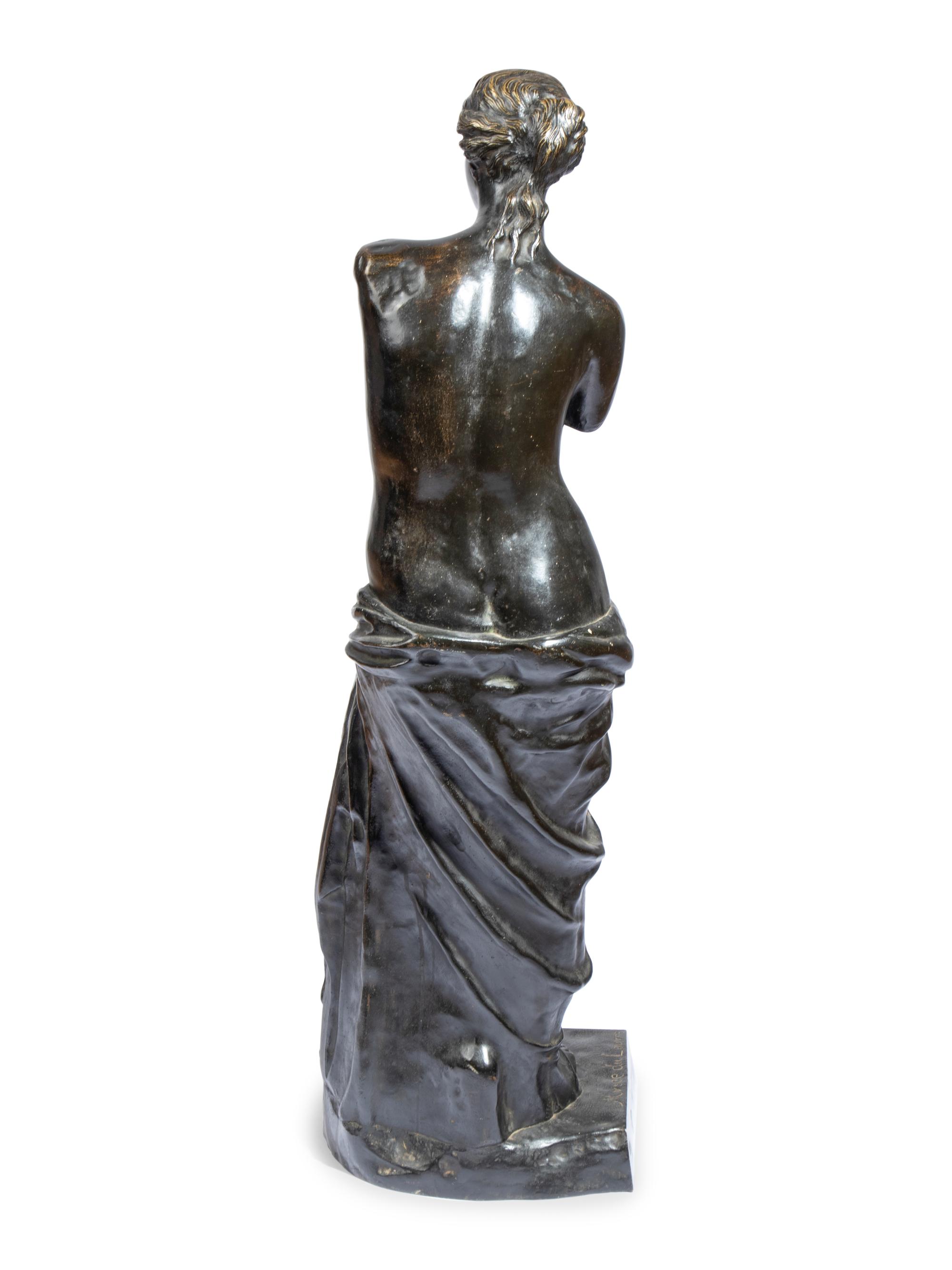 A Large Patinated Bronze Figure of Venus de Milo