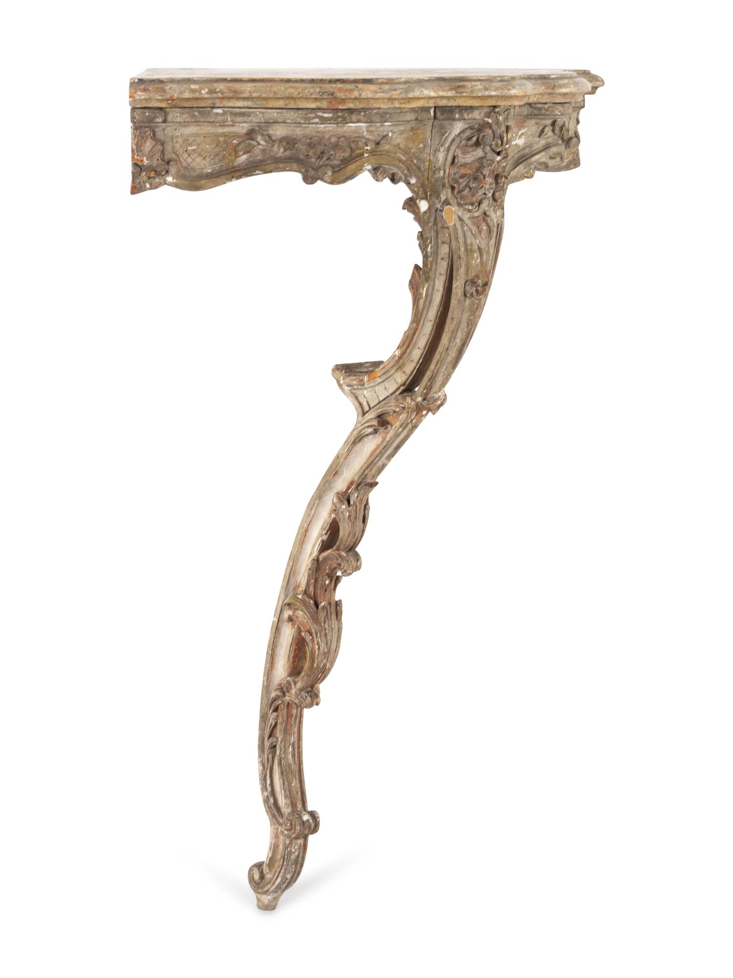A Louis XV Painted Corner Console Table