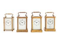 Four French Brass Carriage Clocks