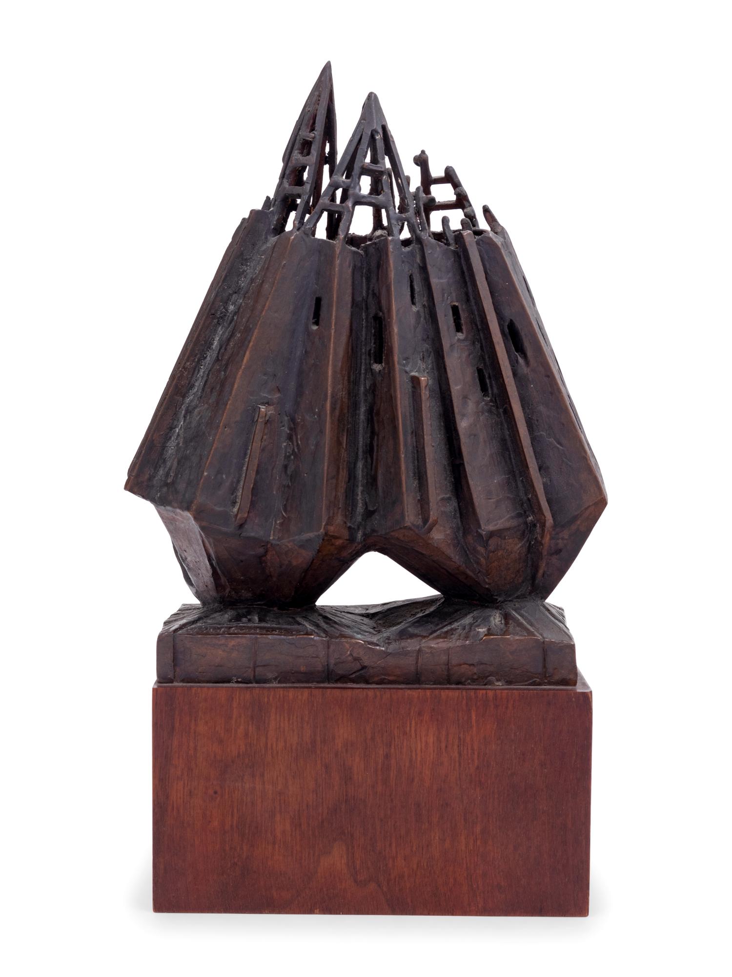 A Brutalist Bronze Sculpture