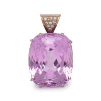 KUNZITE AND DIAMOND PENDANT