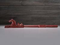 Western Great Lakes Catlinite Pipe and Stem, with Horse