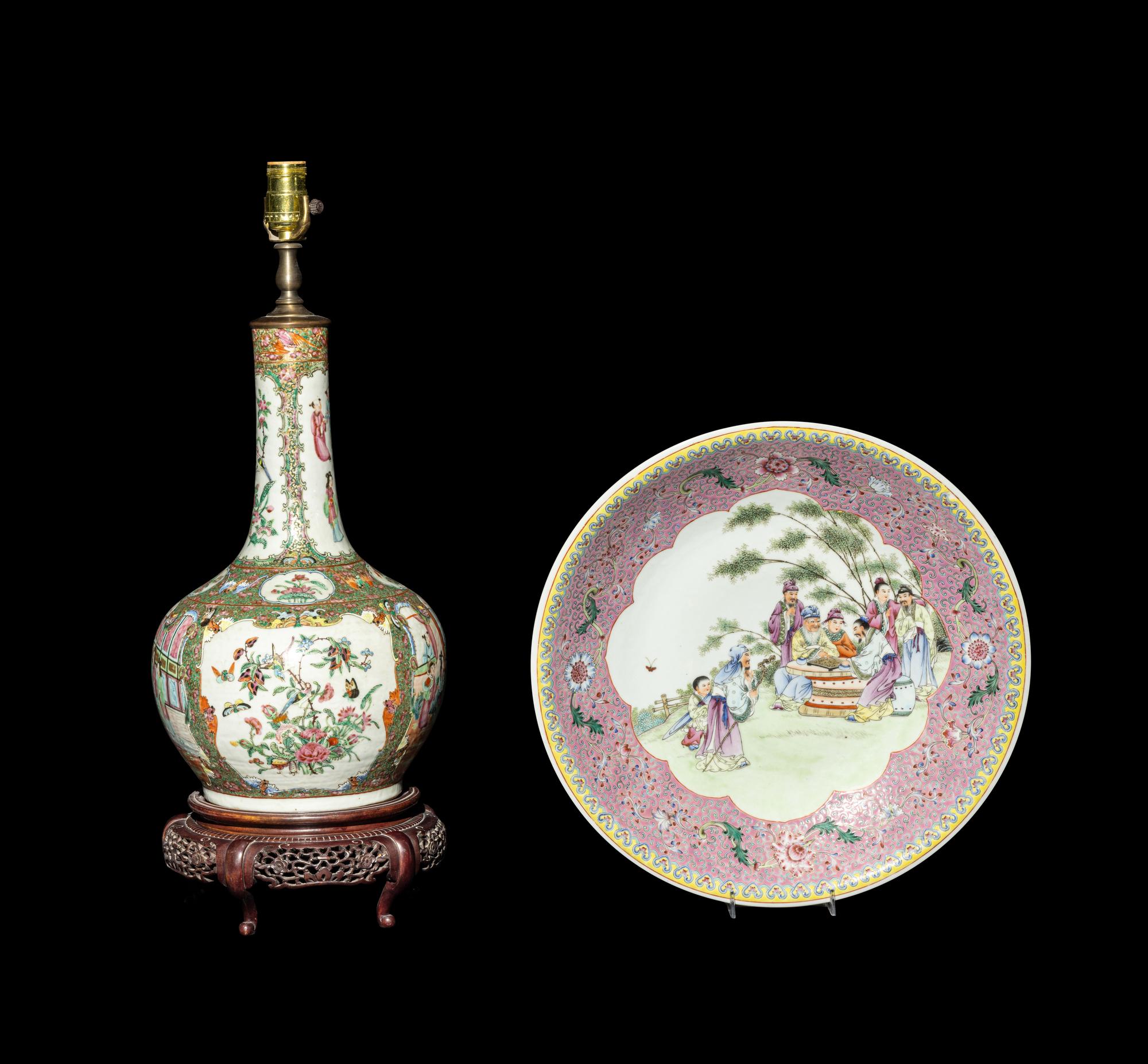 Two Chinese Famille Rose Porcelain Wares