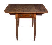 A George III Satinwood Banded Mahogany Drop-Leaf Table