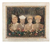 [WORLD WAR II]. Handcrafted diorama featuring photographic portraits of African American military servicemen.