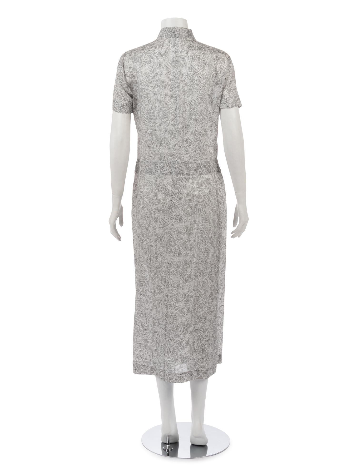Chanel Address Print Button Front Dress, Spring 1999