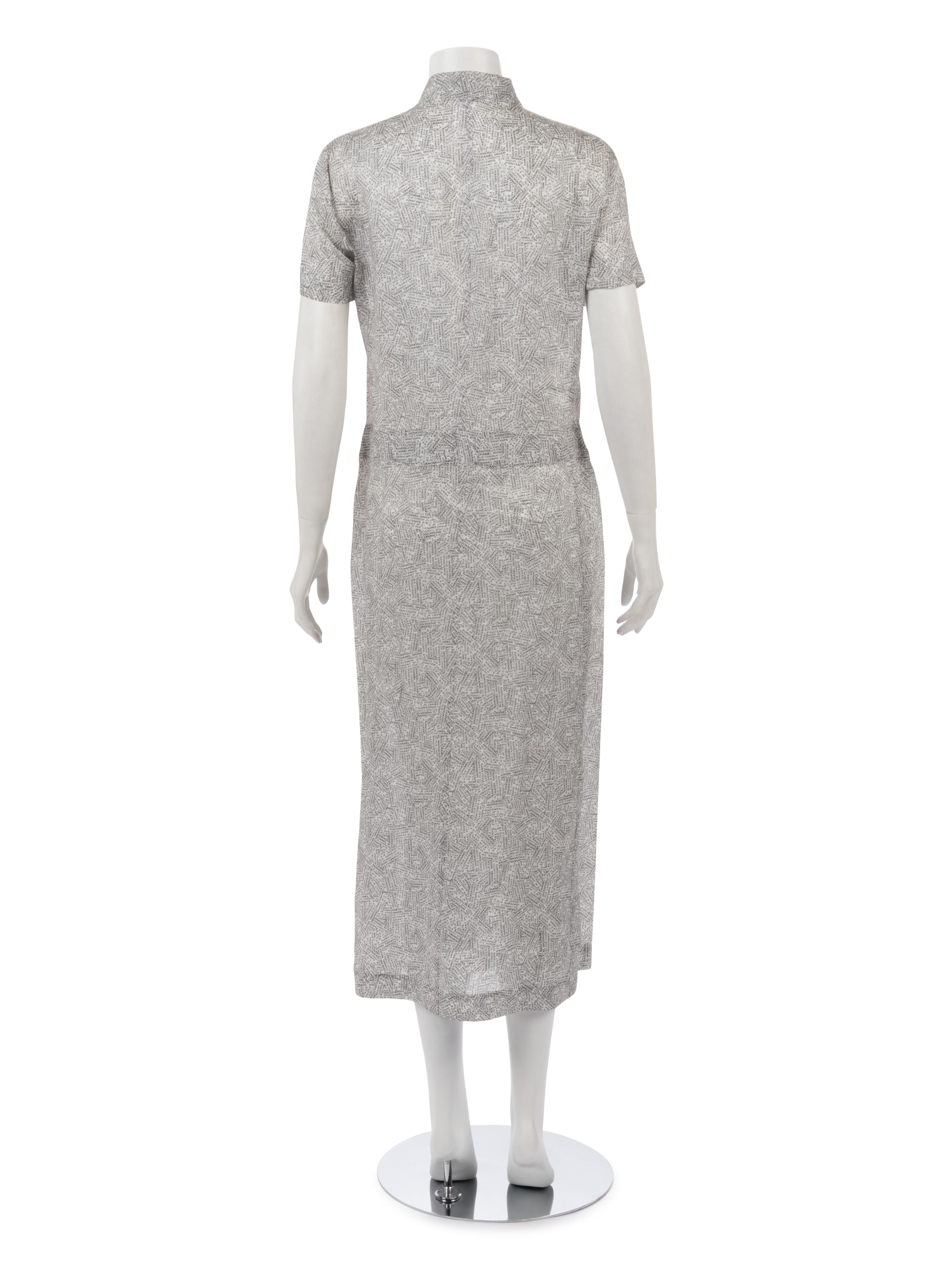 Chanel Address Print Button Front Dress, Spring 1999