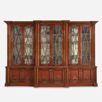 A George III Style Chinoiserie Painted Breakfront Cabinet 20th century