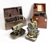 A Group of Four Surveying Instruments Length of longest scope 8 inches. — LATE 19TH CENTURY AND LATER
