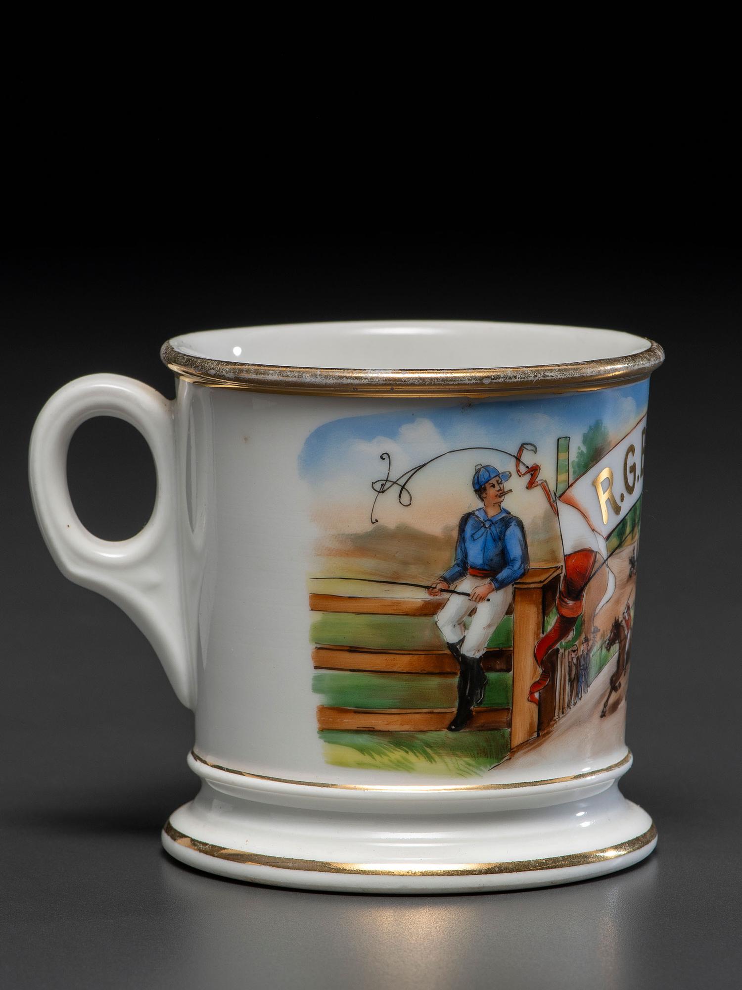 A Jockey's Porcelain Occupational Shaving Mug