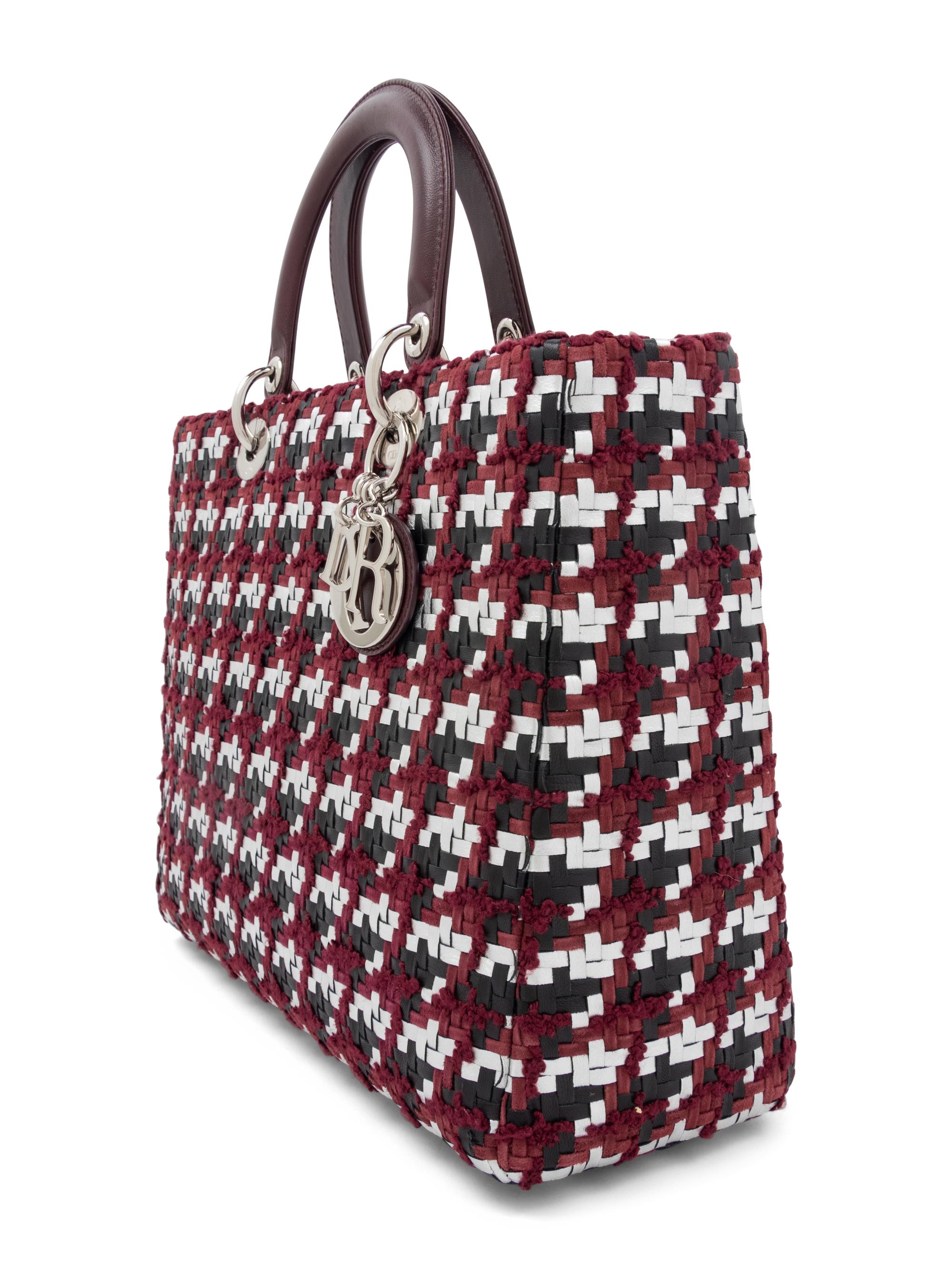 Christian Dior Woven Leather Medium Lady Dior Bag, 2013