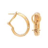 YELLOW GOLD AND DIAMOND HALF-HOOP EARCLIPS