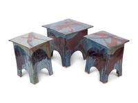 Three Eric O'Leary Stoneware Pottery Tables