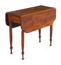 A Late Federal Cherrywood and Maple Drop Leaf Table