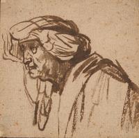 School of Rembrandt van Rijn (Dutch, 1606-1669) — Head of an Old Woman Wearing a Turban