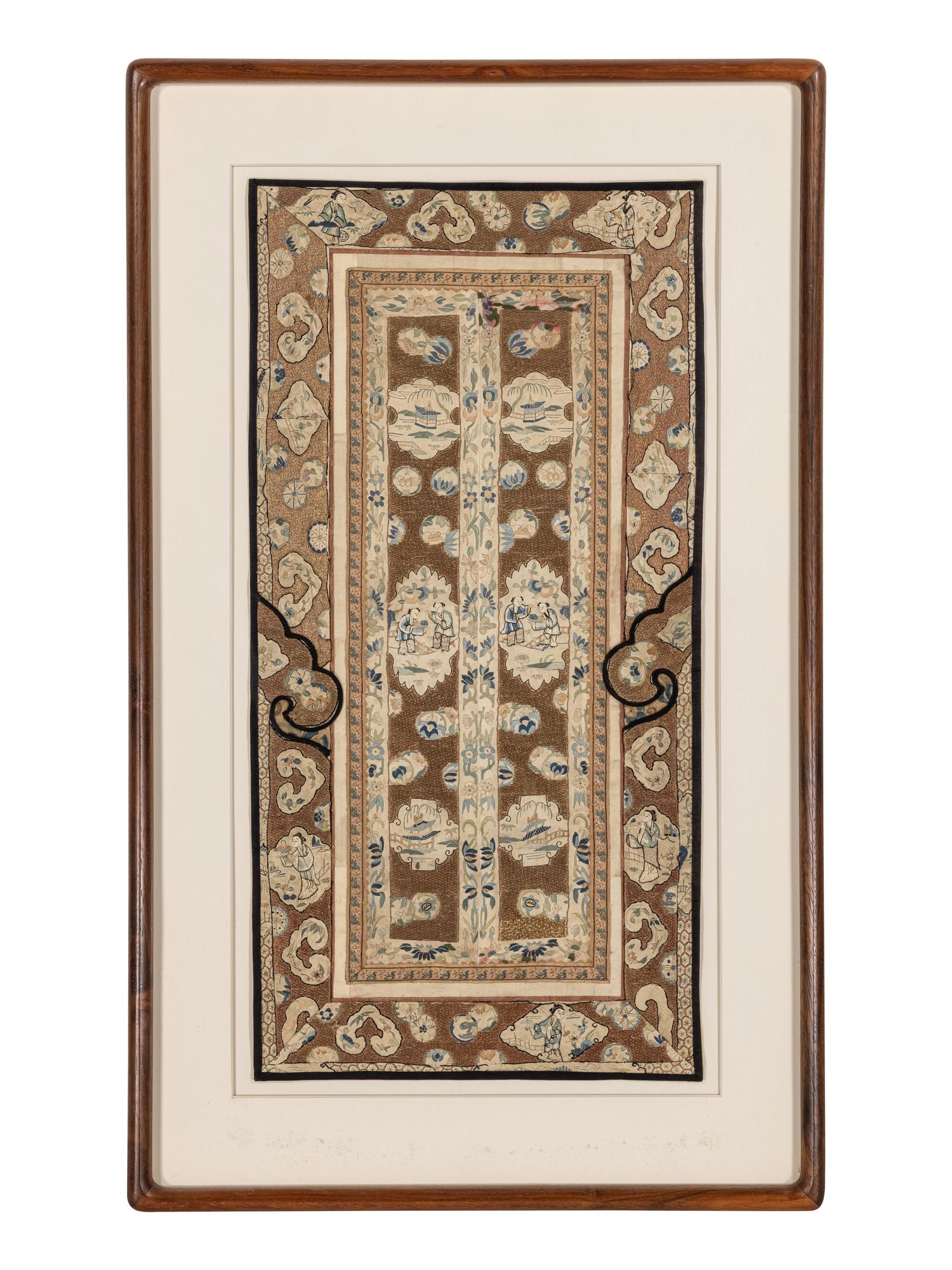 A Group of Chinese Embroidered Silk Panels