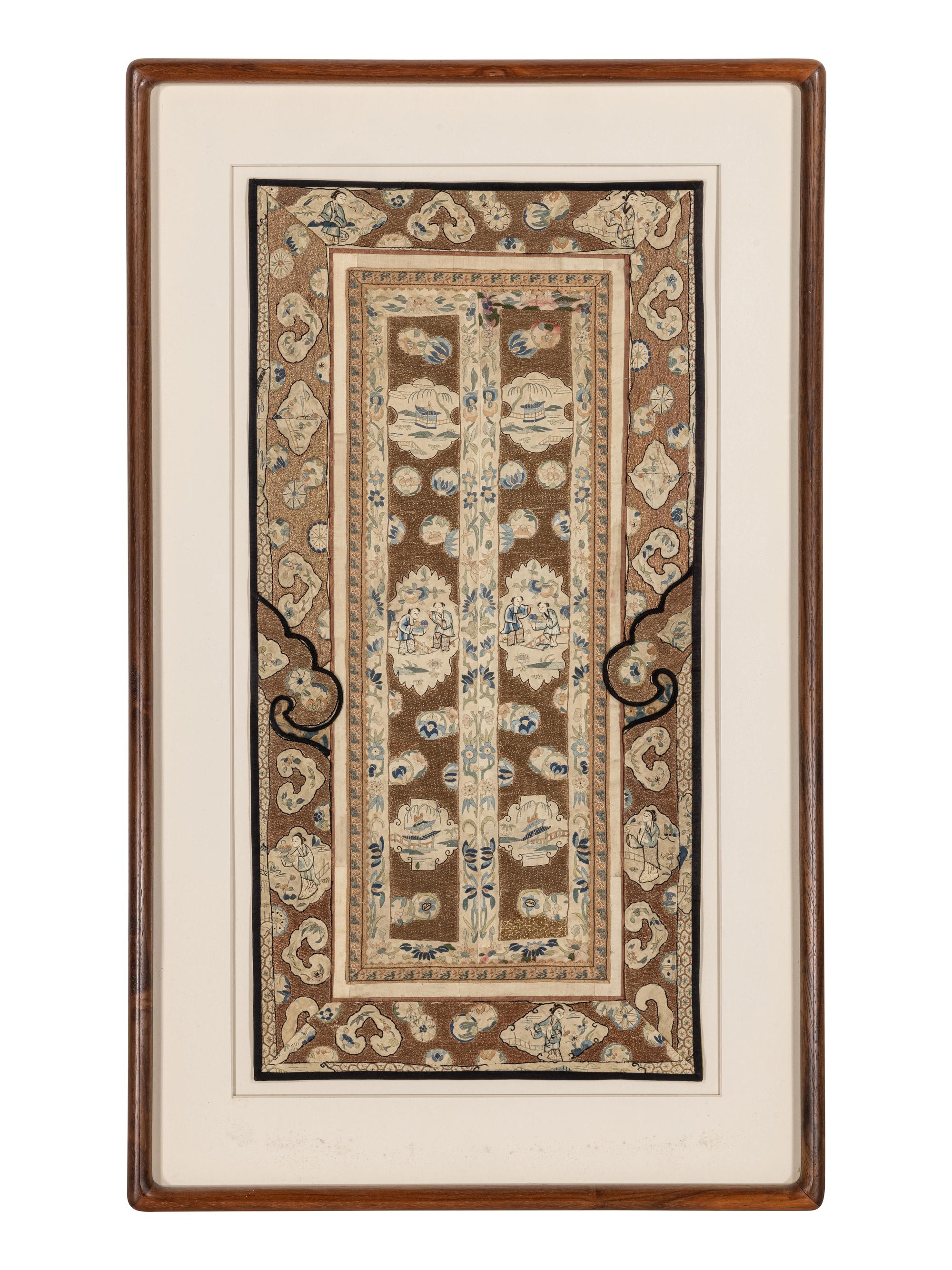 A Group of Chinese Embroidered Silk Panels
