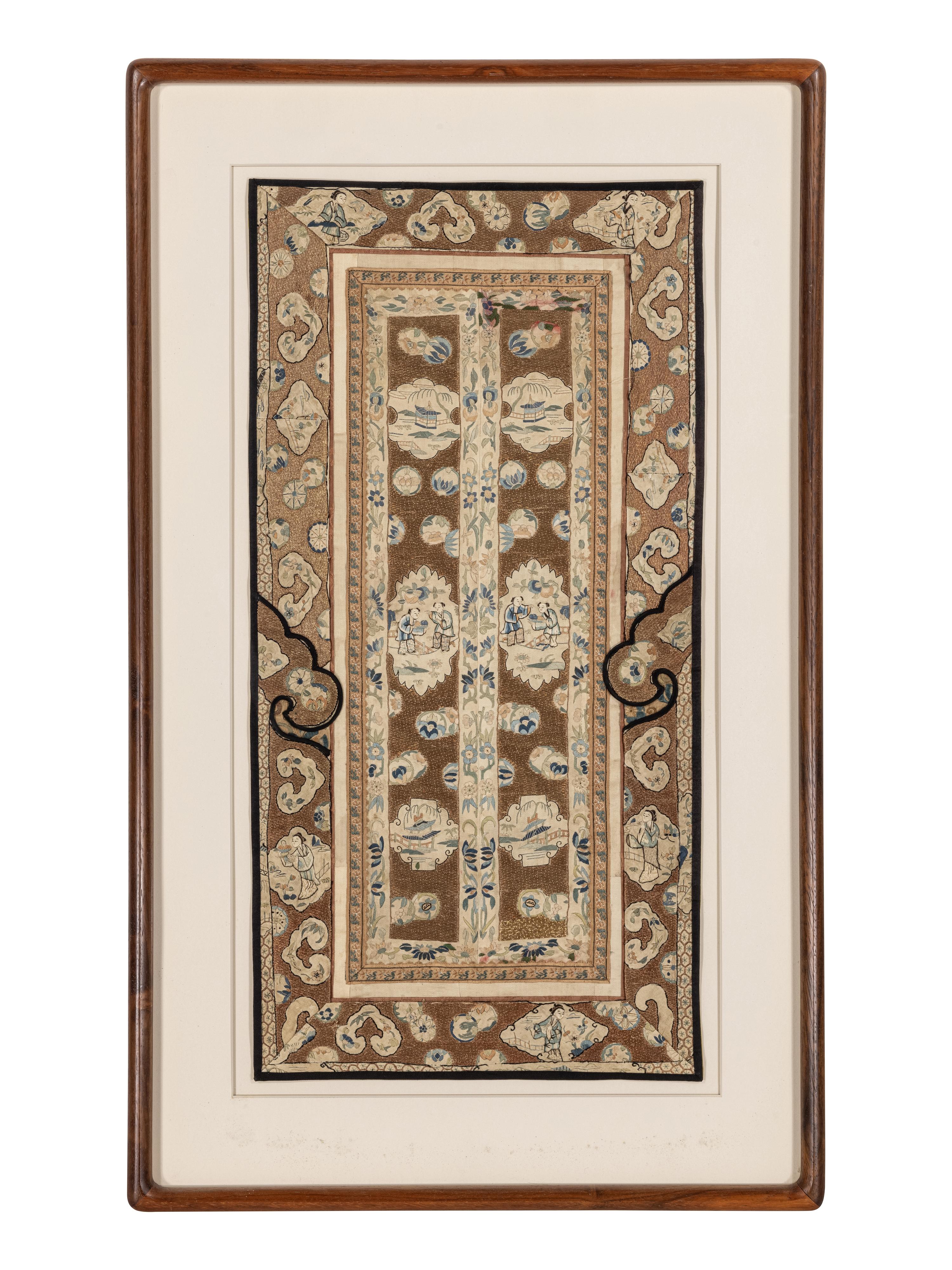 A Group of Chinese Embroidered Silk Panels