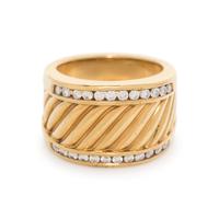 DAVID YURMAN, YELLOW GOLD AND DIAMOND 'THOROUGHBRED' RING