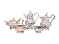 An Assembled George IV Silver Five-Piece Tea and Coffee Service
