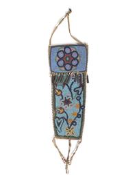 Great Lakes Beaded Hide Knife Sheath, with Floral Design