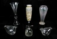 A Group of Six Glass Vessels Height of tallest 11 1/2 inches. — 20TH CENTURY