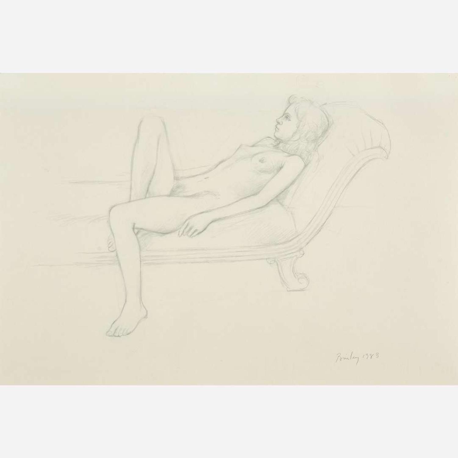 William H. Bailey (American, 1930-2020) Untitled (Reclining Figure on Chaise Lounge)