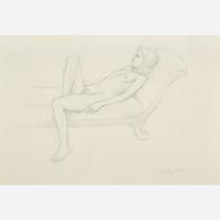 William H. Bailey (American, 1930-2020) Untitled (Reclining Figure on Chaise Lounge)