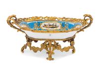 A Sèvres Style Gilt Metal Mounted Porcelain Bowl